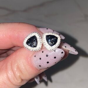 Swarovski Silver and Black Earrings